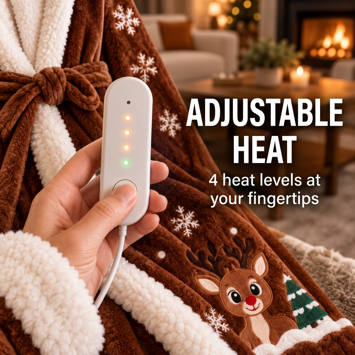 Mitoufli heated wearable blanket, ADJUSTABLE HEAT