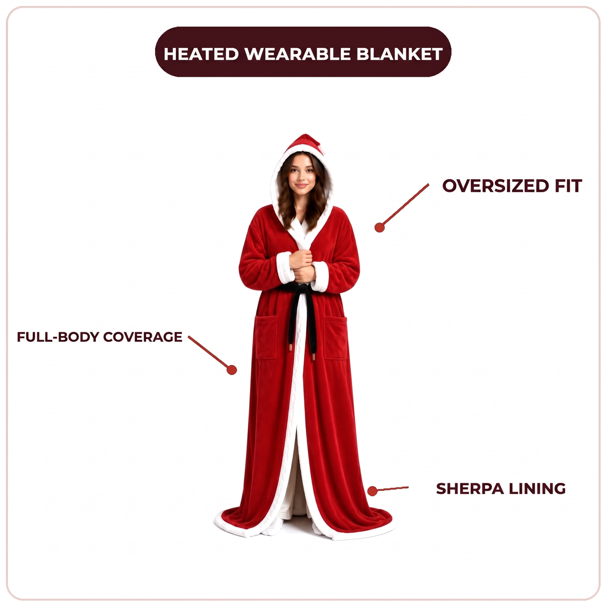 The heated blanket worn at home